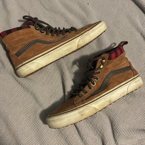 VANS scotchgard sk8 hi MTE brown, red plaid SIZE 9W/7.5M - Picture 5 of 5